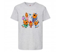 Футболка детская Три Кота 01 (Three Cats 01 TC gr 01) серая 104 см