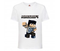 Футболка детская Майнкрафт (Minecraft-01) белая 116 см