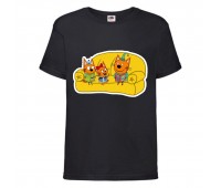Футболка детская Три Кота 1 (Three Cats 1 TC blc 1) черная 104 см