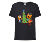 Футболка детская Три Кота 3 (Three Cats 3 TC blc 3) черная 104 см