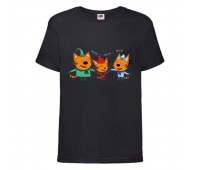 Футболка детская Три Кота 5 (Three Cats 5 TC blc 5) черная 104 см