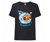 Футболка детская Три Кота 01 (Three Cats 01 TC blc 01) черная 104 см