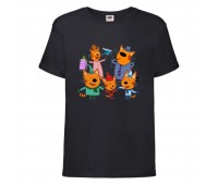 Футболка детская Три Кота 02 (Three Cats 02 TC blc 02) черная 104 см