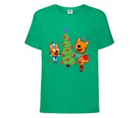 Футболка детская Три Кота 2 (Three Cats 2 TC grn 2) зеленая 104 см