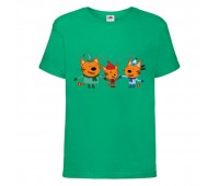 Футболка детская Три Кота 3 (Three Cats 3 TC grn 3) зеленая 104 см