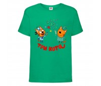 Футболка детская Три Кота 03 (Three Cats 03 TC grn 03) зеленая 104 см