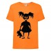 Футболка детская Хэллоуин  (Halloween) оранжевая (halloween-07-orange) 152 см