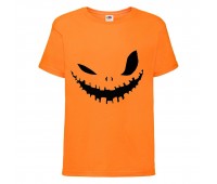 Футболка детская Хэллоуин  (Halloween) оранжевая (halloween-08-orange) 164 см