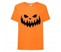 Футболка детская Хэллоуин  (Halloween) оранжевая (halloween-09-orange) 152 см