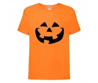 Футболка детская Хэллоуин  (Halloween) оранжевая (halloween-010-orange) 152 см
