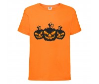 Футболка детская Хэллоуин  (Halloween) оранжевая (halloween-014-orange) 152 см