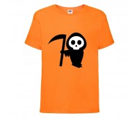 Футболка детская Хэллоуин  (Halloween) оранжевая (halloween-015-orange) 164 см