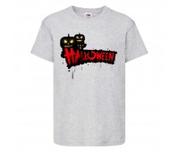 Футболка детская Хэллоуин  (Halloween) серая (halloween-02-gray) 152 см