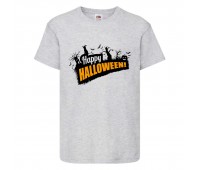 Футболка детская Хэллоуин  (Halloween) серая (halloween-04-gray) 104 см