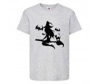 Футболка детская Хэллоуин  (Halloween) серая (halloween-011-gray) 104 см