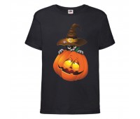 Футболка детская Хэллоуин  (Halloween) черная (halloween-013-black) 104 см