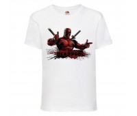 Футболка детская Марвел  (Marvel & DC) белая (deadpool-003-white) 152 см