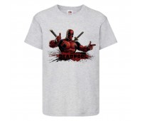 Футболка детская Марвел  (Marvel & DC) серая (deadpool-003-gray) 140 см