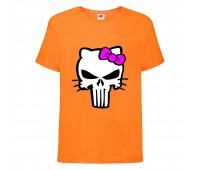 Футболка детская Марвел  (Marvel & DC) оранжевая (punisher-hello-orange) 104 см