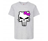 Футболка детская Марвел  (Marvel & DC) серая (punisher-hello-gray) 164 см