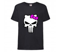 Футболка детская Марвел  (Marvel & DC) черная (punisher-hello-black) 104 см