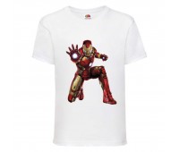 Футболка детская Марвел  (Marvel & DC) белая (ironmen-white) 152 см