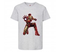 Футболка детская Марвел  (Marvel & DC) серая (ironmen-gray) 104 см