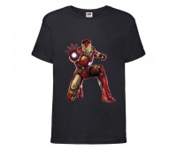 Футболка детская Марвел  (Marvel & DC) черная (ironmen-black) 104 см