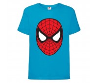 Футболка детская Марвел  (Marvel & DC) голубая (spiderman-blue) 104 см