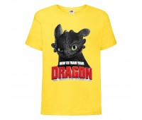 Футболка детская Как приручить дракона  (DRAGONS) желтая (dragon-05-yellow) 116 см.