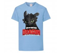 Футболка детская Как приручить дракона  (DRAGONS) светло-голубая (dragon-05-blue) 104 см.