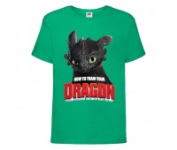 Футболка детская Как приручить дракона  (DRAGONS) зеленая (dragon-05-green) 164 см