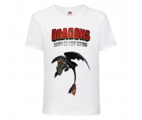 Футболка детская Как приручить дракона  (DRAGONS) белая (DRAGONS-001-white) 128 см