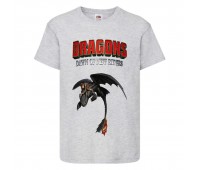 Футболка детская Как приручить дракона  (DRAGONS) серая (DRAGONS-001-gray) 116 см