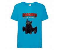 Футболка детская Как приручить дракона  (DRAGONS) голубая  (DRAGONS-002-blue) 116 см