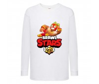Лонгслив реглан Бравл Старс Эльпримо (Brawl Stars) белая (BRST wh 9) 140 см