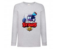 Лонгслив реглан Бравл Старс 8 БИТ (Brawl Stars) серая (BRST gr 03) 140 см