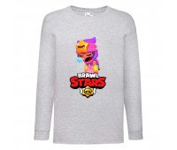 Лонгслив реглан Бравл Старс Сэнди (Brawl Stars) серая (BRST gr 05) 104 см