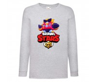 Лонгслив реглан Бравл Старс Вольт (Brawl Stars) серая (BRST gr 07) 140 см