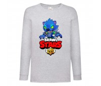 Лонгслив реглан Бравл Старс Оборотень (Brawl Stars) серая (BRST gr 3) 128 см