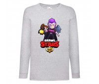 Лонгслив реглан Бравл Старс Мортис (Brawl Stars) серая (BRST gr 5) 104 см