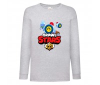 Лонгслив реглан Бравл Старс Нани (Brawl Stars) серая (BRST gr 6) 116 см