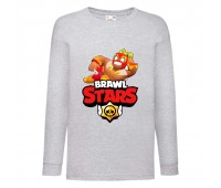 Лонгслив реглан Бравл Старс Эльпримо (Brawl Stars) серая (BRST gr 9) 116 см