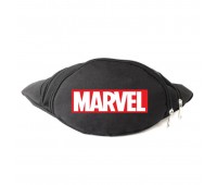 Сумка Бананка на пояс Марвел (Marvel-logo) Cappuccino Toys черная