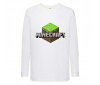 Лонгслив реглан Майнкрафт 2 (Minecraft) белая (MNC wh 02) 140 см