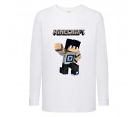 Лонгслив реглан Майнкрафт 5 (Minecraft) белая (MNC wh 05) 140 см