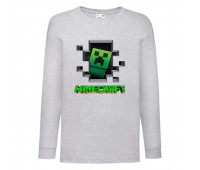 Лонгслив реглан Майнкрафт 3 (Minecraft) серая (MNC gr 03) 116 см