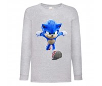 Лонгслив реглан Соник (Sonic) серая (SC gr 001) 140 см