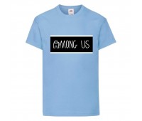 Футболка детская Амонг АС  (Among US) светло-голубая (among-us-003-blue) 128 см