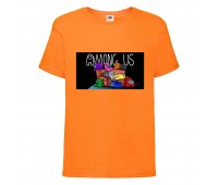 Футболка детская Амонг АС  (Among US) оранжевая (among-us-002-orange) 152 см